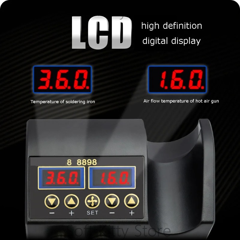เครื่องบัดกรี 2 in 1 กำลังไฟ 7 - 2 In 1 Soldering Rework Station 750W บทวิจารณ์และราคา